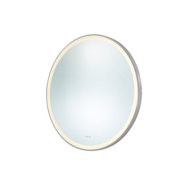800X800X32mm Brushed Nickle Orbis Framed LED Mirror