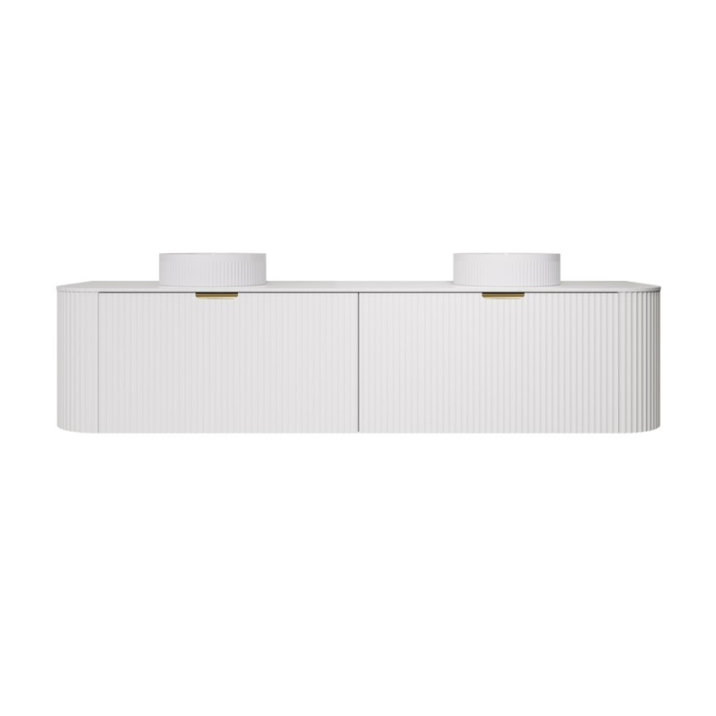 1790X455X470mm Matte White Agena Modern Fluted Wall Hung Vanity PVC Cabinet