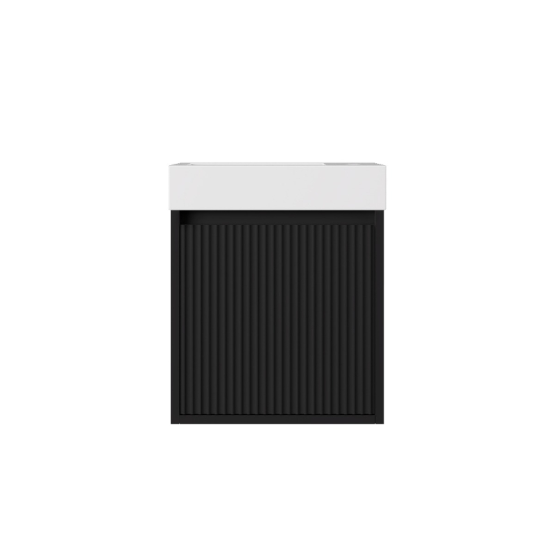 450x255x480mm Matte Black Crete Mini Wall Hung PVC Cabinet