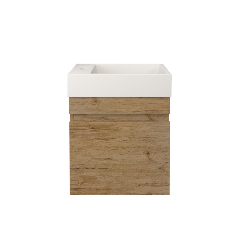 420X250X500mm Camden Modern Wall Hung Cabinet Prime Oak Soft Closing Finger Pull Doors