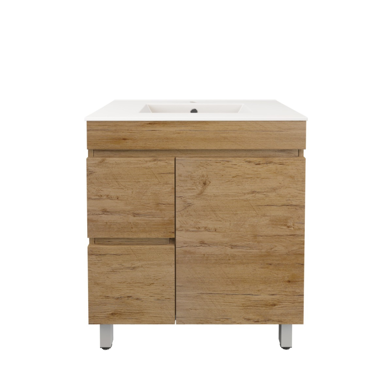 740X355X710mm Camden Modern Free Standing Cabinet Prime Oak Soft Closing Finger Pull Door Left Hand Drawers