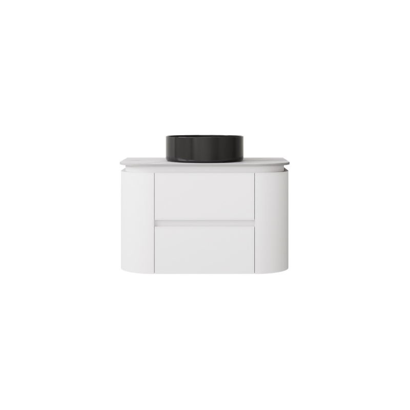 740X455X470mm Matte Black And White Devito Modern Wall Hung Vanity PVC Cabinet