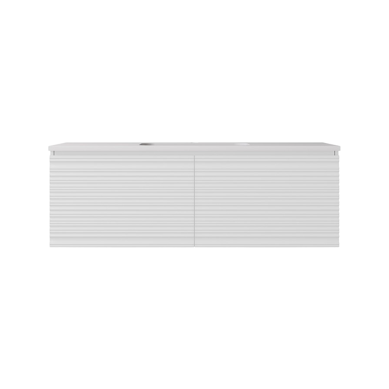 1190x455x400mm Matte White Sedona Modern Fluted Wall Hung PVC Cabinet