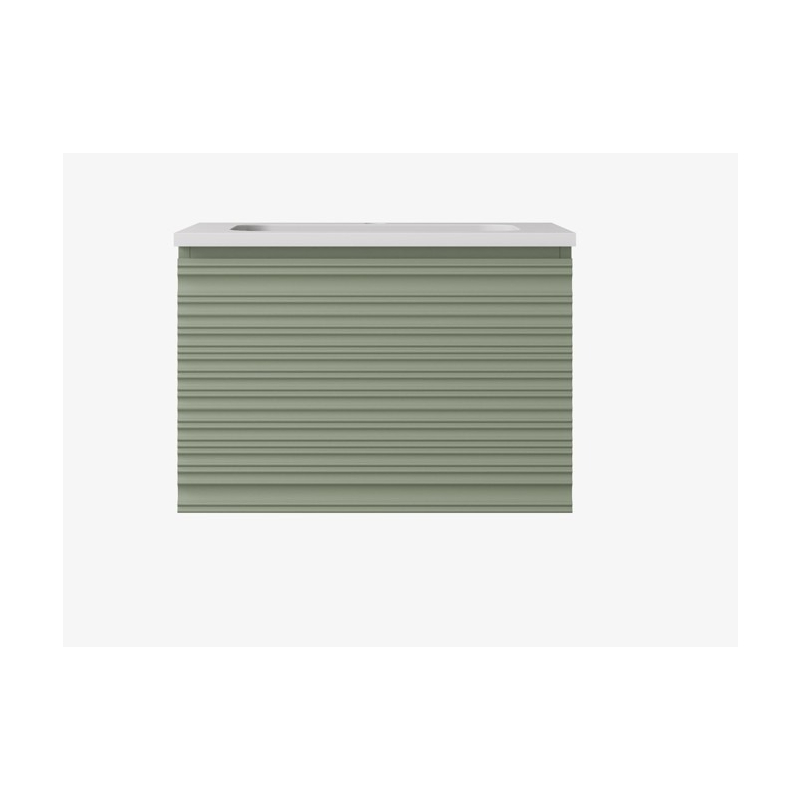 590x455x400mm Olive Green Sedona Modern Fluted Wall Hung PVC Cabinet