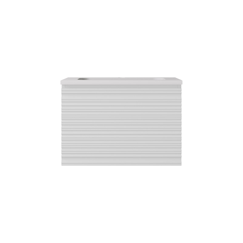 590x455x400mm Matte White Sedona Modern Fluted Wall Hung PVC Cabinet