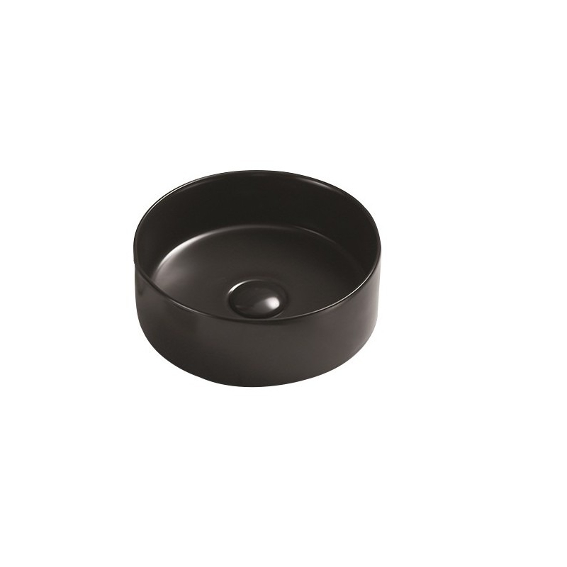 300*300*105mm Matte Black Olley Fine Ceramic Above Counter Basin No Overflow 32mm Waste