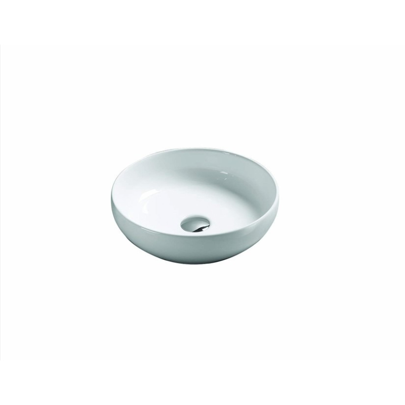 377*377*110mm Gloss White Oban Fine Ceramic Above Counter Basins No Overflow 32mm Waste