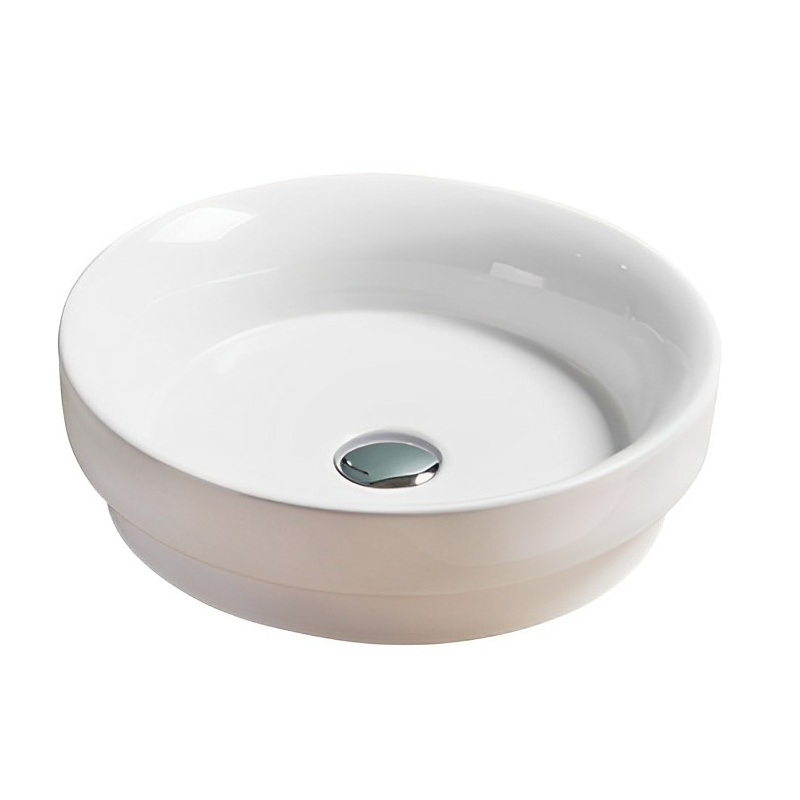 405*405*114mm Gloss White Olley Fine Ceramic Insert Art Basins No Overflow 32mm Waste