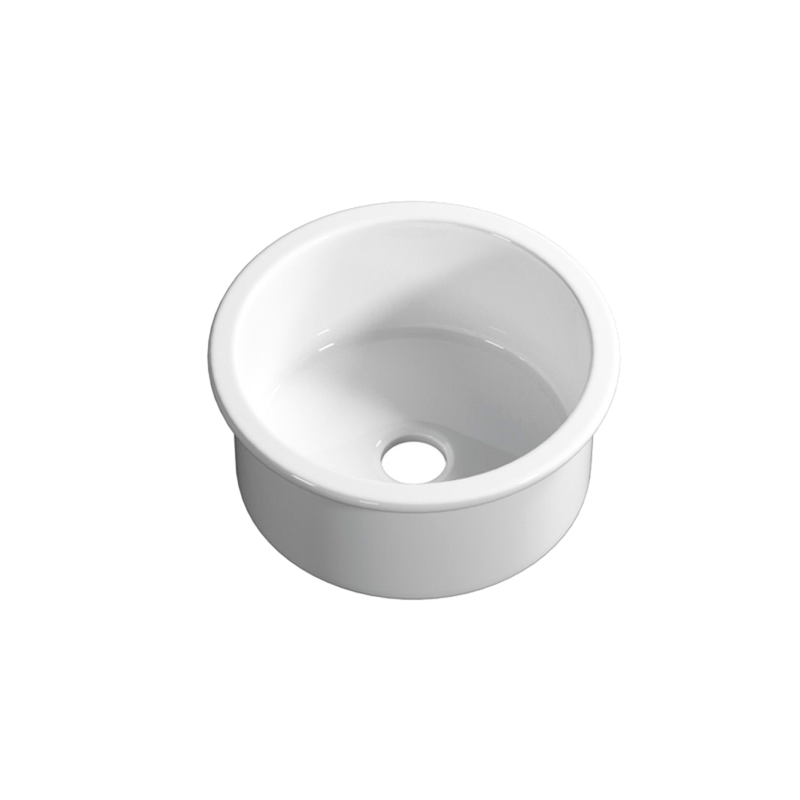 Size:460*460*232mm Gloss White Elba Fine Fireclay Bar Sink Grid And Waste Included