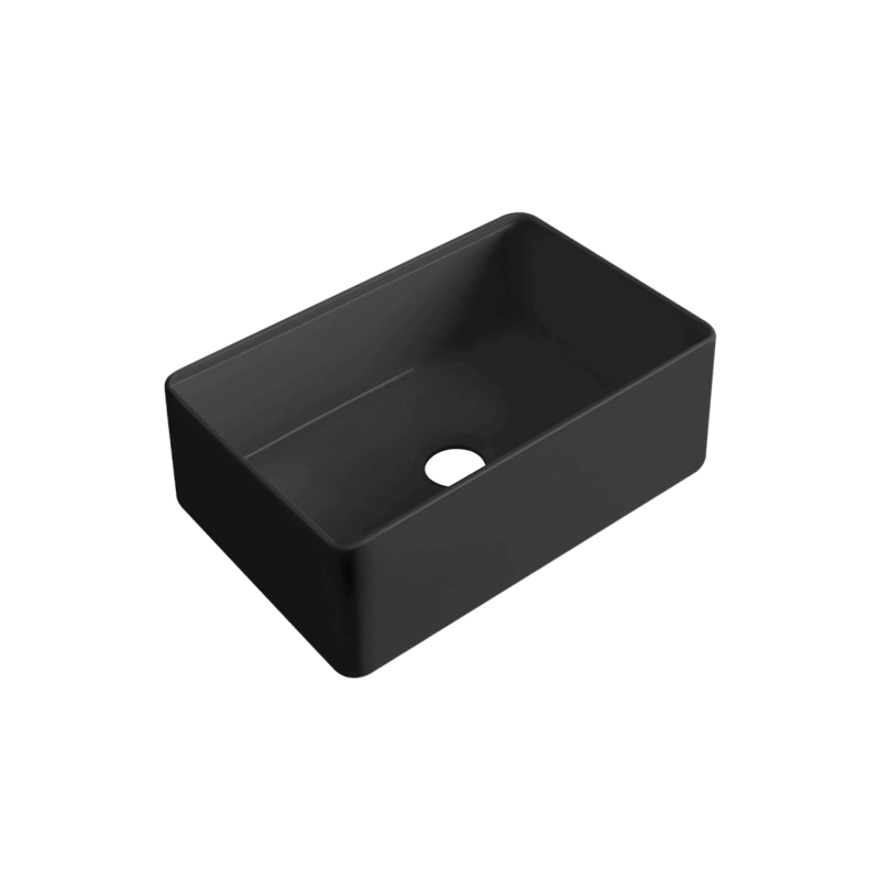 Size:760*459*254mm Bowl Size:724*423*232mm Matte Black Rocca Fine Fireclay Farm House Buttler Sink Single Bowl Grid And Waste Included