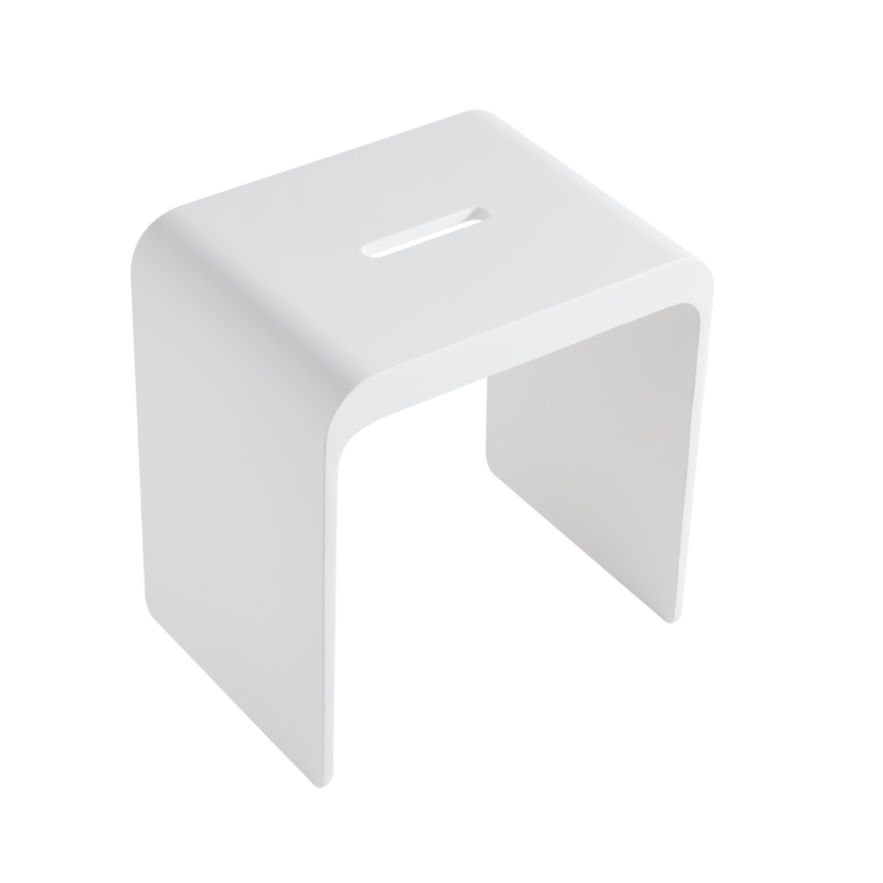 400X300X430mm Matt White Chasey Solid Surface Stone Bath Stool