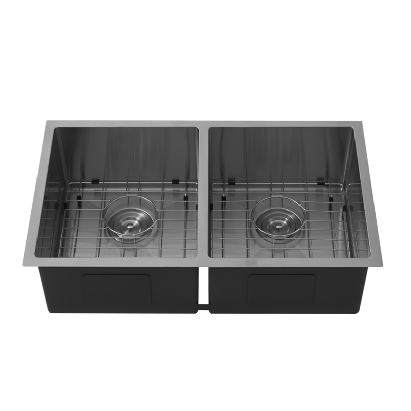 Bowl Size:350X400X230mm Overall Size:775X450X230mm Brushed Gold Kliff Hand Made Stainless Steel Sinks