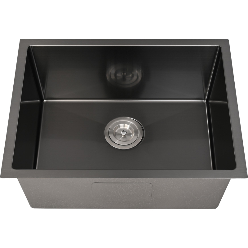 Bowl Size:540X400X230mm Overall Size:580X440X230mm Gun Metal Kliff Hand Made PVD Stainless Steel Sinks