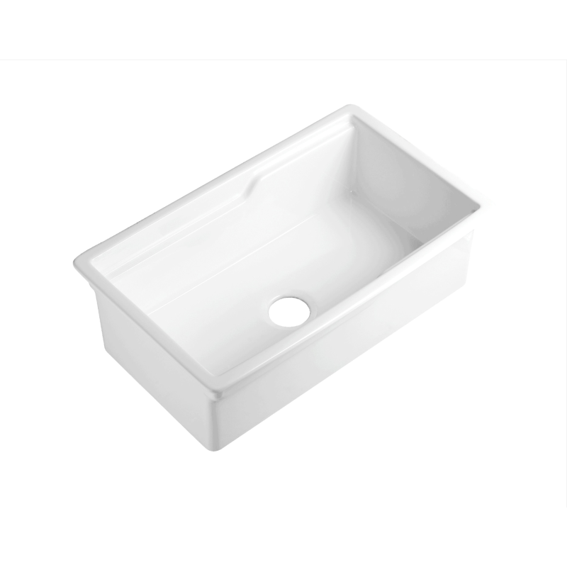 Size:813*483*255mm Gloss White Fine Fireclay Inset/Undermount Sink With Work Station Single Bowl