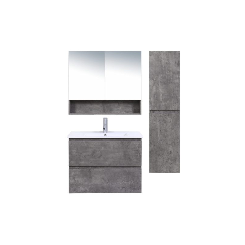 750*460*550mm Wall Hung Rock Cemento Woodgrain Vanity Two Drawer Cabinet Only