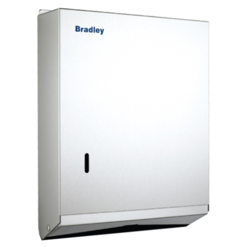 255WX330HX75Dmm Bradley Australia Map Ultraslim Paper Satin SS Towel Dispenser