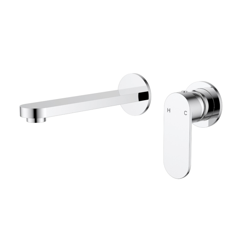 Sora SS Wall Basin Mixer Trim Kits With Separate Back Plate Chrome