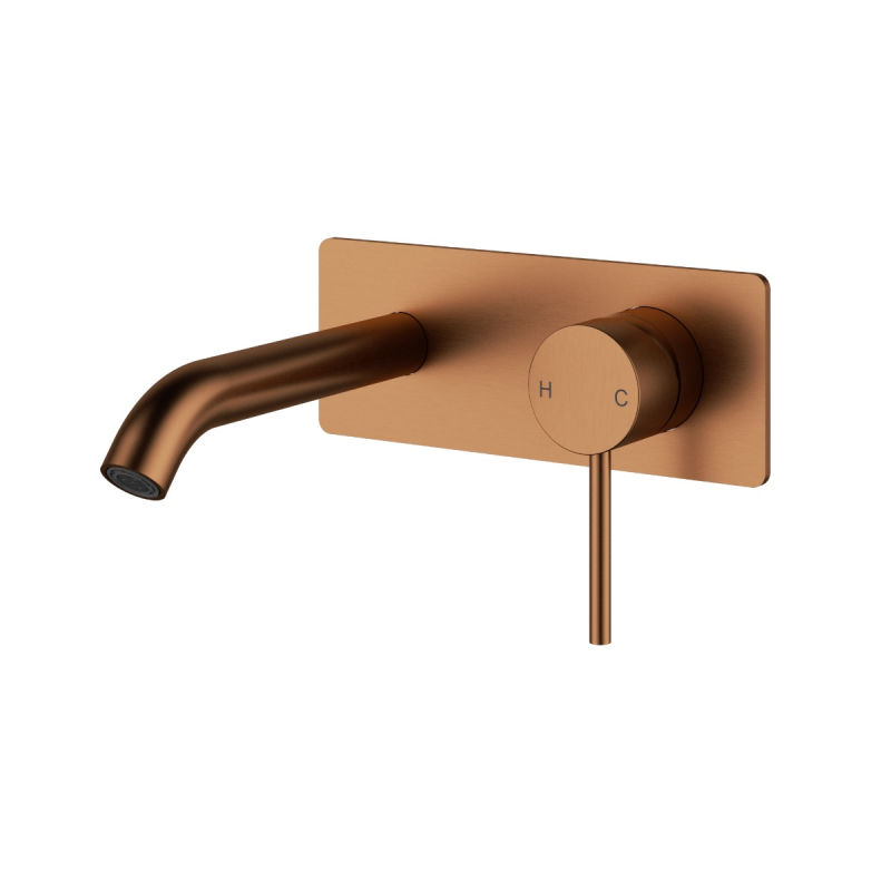 Otus Slimline SS Wall Basin Mixer Trim Kits Brushed Copper