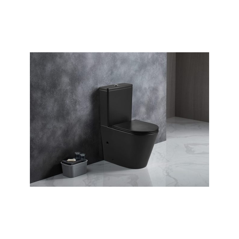 Berlin Matt Black Back To Wall Toilet Suite Quiet Flushing Technology 