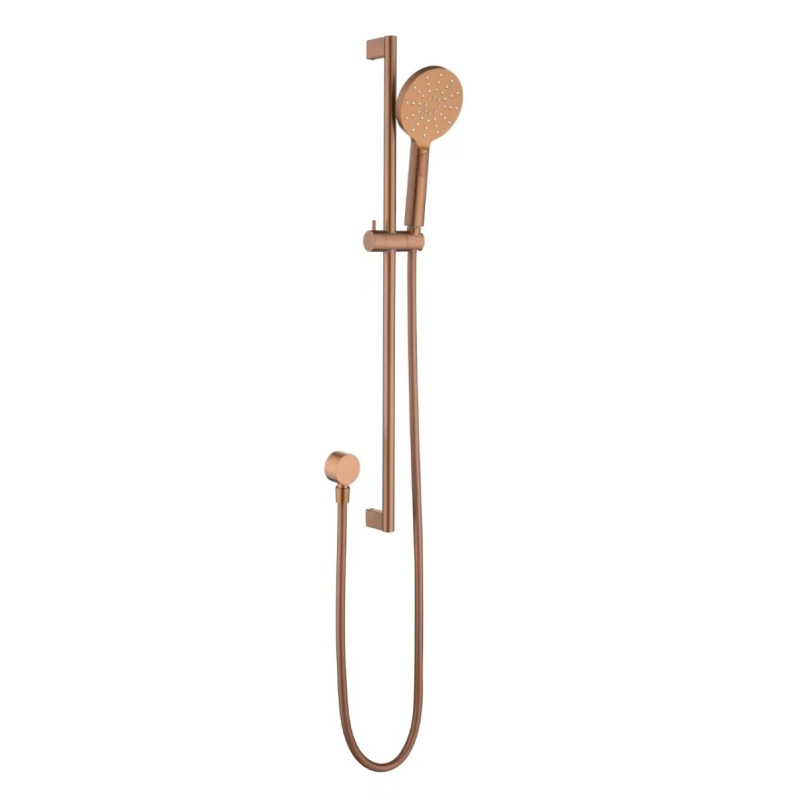 Cora Round Sliding Shower Set Brushed Copper