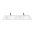1500L*460D*180Hmm White Marble Look Sintered Stone Top With Double Undermount Basin