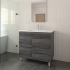 900mm Dark Grey MDF Bathroom Vanity Left Drawers Free Standing Cabinet Only