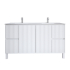 1500mm Brio Matte White 2PAC Coating PVC Freestanding Elegant Wave-Like Fluted Design Bathroom Vanity Cabinet Only