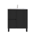 750mm Brio Matte Black 2PAC Coating PVC Freestanding Elegant Wave-Like Fluted Design Bathroom Vanity Cabinet Only