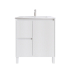 750mm Brio Matte White 2PAC Coating PVC Freestanding Elegant Wave-Like Fluted Design Bathroom Vanity Cabinet Only