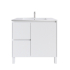 900mm Brio Matte White 2PAC Coating PVC Freestanding Elegant Wave-Like Fluted Design Bathroom Vanity Cabinet Only