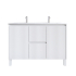 1200mm Brio Fluted Design PVC Matte White Freestanding Elegant Wave-Like Bathroom Vanity Cabinet Only
