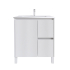 750mm Brio Matte White 2PAC Coating PVC Freestanding Elegant Wave-Like Fluted Design Bathroom Vanity Cabinet Only
