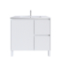 900mm Brio Matte White 2PAC Coating PVC Freestanding Elegant Wave-Like Fluted Design Bathroom Vanity Cabinet Only