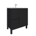 750mm Brio Matte Black 2PAC Coating PVC Freestanding Elegant Wave-Like Fluted Design Bathroom Vanity Cabinet Only