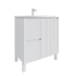 750mm Brio Matte White 2PAC Coating PVC Freestanding Elegant Wave-Like Fluted Design Bathroom Vanity Cabinet Only