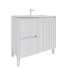 900mm Brio Matte White 2PAC Coating PVC Freestanding Elegant Wave-Like Fluted Design Bathroom Vanity Cabinet Only