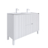 1200mm Brio Fluted Design PVC Matte White Freestanding Elegant Wave-Like Bathroom Vanity Cabinet Only