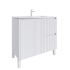 900mm Brio Matte White 2PAC Coating PVC Freestanding Elegant Wave-Like Fluted Design Bathroom Vanity Cabinet Only