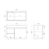 750mm Narrow Dark Grey MDF Bathroom Floating Vanity Left Drawers Wall Hung Cabinet Only