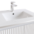 600mm Brio Matte White 2PAC Coating PVC Freestanding Elegant Wave-Like Fluted Design Bathroom Vanity Cabinet Only