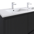 1200mm Brio Matte Black 2PAC Coating PVC Freestanding Elegant Wave-Like Fluted Design Bathroom Vanity Cabinet Only