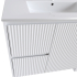 900mm Brio Matte White 2PAC Coating PVC Freestanding Elegant Wave-Like Fluted Design Bathroom Vanity Cabinet Only