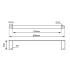 Black Single Towel Rail 800mm