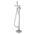 Brushed Nickel Freestanding Bath Mixer With Handheld Shower