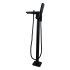 Black Floor Standing Mixer With Diverter & Handheld Shower(Brass)