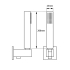 Square Chrome Hand Shower Rail without Handheld Shower