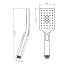 Square 3 Functions Chrome Rainfall Handheld Shower Head