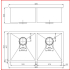304 Stainless Steel Hand-made Double Bowl Kitchen Sink 820*457*230mm