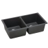 Black Kitchen Sink Granite Stone Top/Under Mount Double Bowls 838*476*241mm