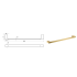 Ceram Single Towel Rail 600 mm Brushed Gold